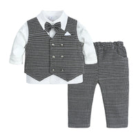 Load image into Gallery viewer, 3 Pieces Set Baby Kid Boys Striped Vests&amp;Waistcoats Pants And Solid Color Shirts Wholesale 220214106

