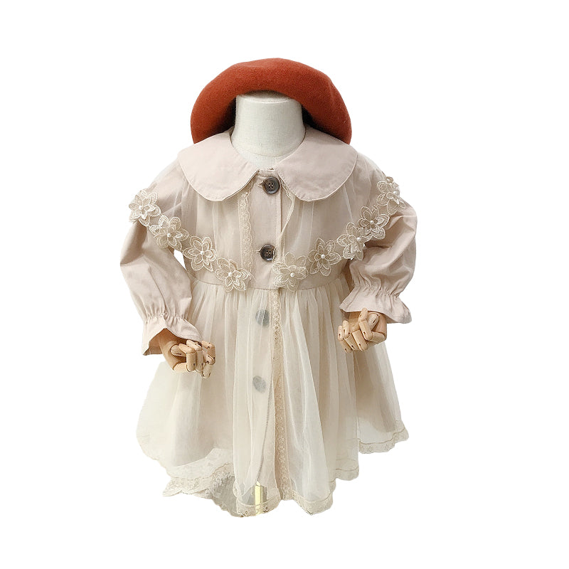 Baby Kid Girls Flower Lace Coats Wholesale 220214125