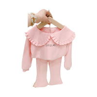 Load image into Gallery viewer, 2 Pieces Set Baby Kid Girls Letters Hoodies Swearshirts And Solid Color Pants Wholesale 220214157
