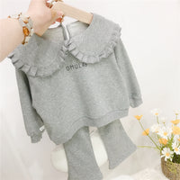 Load image into Gallery viewer, 2 Pieces Set Baby Kid Girls Letters Hoodies Swearshirts And Solid Color Pants Wholesale 220214157
