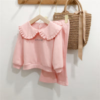 Load image into Gallery viewer, 2 Pieces Set Baby Kid Girls Letters Hoodies Swearshirts And Solid Color Pants Wholesale 220214157
