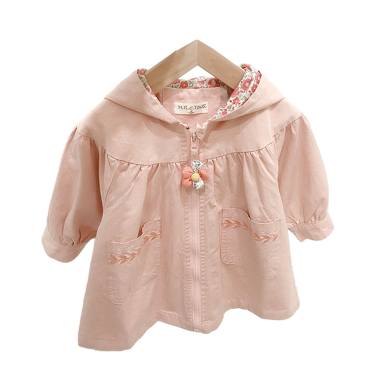 Baby Kid Girls Flower Embroidered Print Jackets Outwears Wholesale 220214270