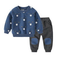 Load image into Gallery viewer, 2 Pieces Set Baby Kid Boys Cartoon Print Hoodies Swearshirts And Color-blocking Pants Wholesale 220214737
