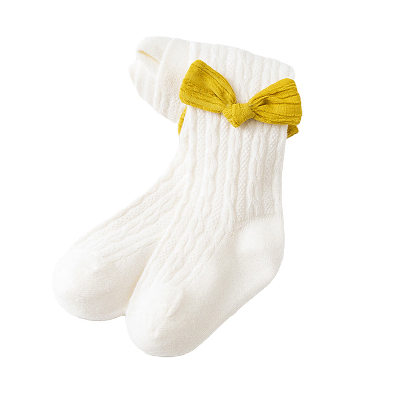 Girls Solid Color Bow Accessories Socks Wholesale 220214759