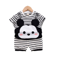 Load image into Gallery viewer, 2 Pieces Set Baby Kid Boys Letters Cartoon Print T-Shirts And Striped Shorts Wholesale 220216118
