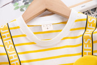 Load image into Gallery viewer, 2 Pieces Set Baby Kid Boys Letters Cartoon Print T-Shirts And Striped Shorts Wholesale 220216118
