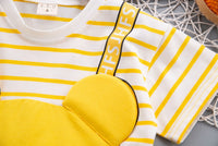 Load image into Gallery viewer, 2 Pieces Set Baby Kid Boys Letters Cartoon Print T-Shirts And Striped Shorts Wholesale 220216118
