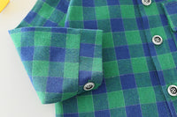 Load image into Gallery viewer, 3 Pieces Set Baby Kid Boys Cartoon Print Tops Checked Shirts And Solid Color Pants Wholesale 220216320
