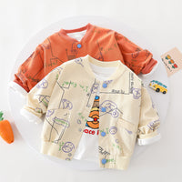 Load image into Gallery viewer, 3 Pieces Set Baby Kid Boys Letters Cartoon Print Jackets&amp;Outwears Tops And Solid Color Jeans Wholesale 220216352
