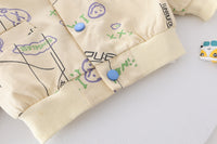 Load image into Gallery viewer, 3 Pieces Set Baby Kid Boys Letters Cartoon Print Jackets&amp;Outwears Tops And Solid Color Jeans Wholesale 220216352
