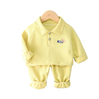 Load image into Gallery viewer, 2 Pieces Set Baby Kid Boys Letters Cartoon Print Tops And Solid Color Pants Wholesale 220216466
