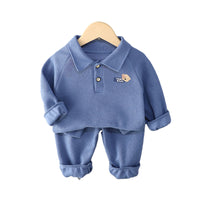 Load image into Gallery viewer, 2 Pieces Set Baby Kid Boys Letters Cartoon Print Tops And Solid Color Pants Wholesale 220216466
