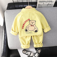 Load image into Gallery viewer, 2 Pieces Set Baby Kid Boys Letters Cartoon Print Tops And Solid Color Pants Wholesale 220216466
