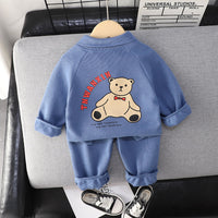 Load image into Gallery viewer, 2 Pieces Set Baby Kid Boys Letters Cartoon Print Tops And Solid Color Pants Wholesale 220216466
