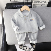 Load image into Gallery viewer, 2 Pieces Set Baby Kid Boys Letters Cartoon Print Tops And Solid Color Pants Wholesale 220216466
