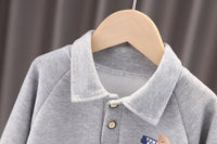 Load image into Gallery viewer, 2 Pieces Set Baby Kid Boys Letters Cartoon Print Tops And Solid Color Pants Wholesale 220216466
