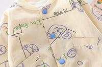 Load image into Gallery viewer, 3 Pieces Set Baby Kid Boys Letters And Cartoon Print Tops Jackets Outwears And Solid Color Pants Wholesale 220216525
