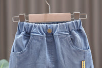 Load image into Gallery viewer, 3 Pieces Set Baby Kid Unisex Checked Print Shirts Letters Cartoon Tops And Jeans Wholesale 220216549
