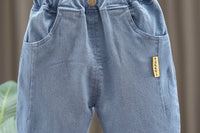 Load image into Gallery viewer, 3 Pieces Set Baby Kid Unisex Checked Print Shirts Letters Cartoon Tops And Jeans Wholesale 220216549
