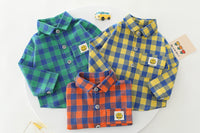 Load image into Gallery viewer, 3 Pieces Set Baby Kid Boys Checked Expression Shirts Letters Cartoon Tops And Jeans Wholesale 220216604
