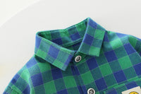 Load image into Gallery viewer, 3 Pieces Set Baby Kid Boys Checked Expression Shirts Letters Cartoon Tops And Jeans Wholesale 220216604
