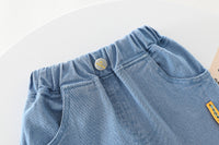 Load image into Gallery viewer, 3 Pieces Set Baby Kid Boys Checked Expression Shirts Letters Cartoon Tops And Jeans Wholesale 220216604
