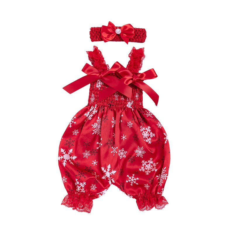 Baby Girls Flower Leopard Polka dots Bow Unicorn Print Jumpsuits Headwear Wholesale 22021808