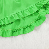 Load image into Gallery viewer, 2 Pieces Set Baby Kid Girls St Patrick&#39;s Day Solid Color Print Dresses And Plant Pants Baby Bibs Wholesale 22021846
