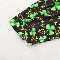Load image into Gallery viewer, 2 Pieces Set Baby Kid Girls St Patrick&#39;s Day Solid Color Print Dresses And Plant Pants Baby Bibs Wholesale 22021846
