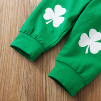 Load image into Gallery viewer, 3 Pieces Set Baby Unisex St Patrick&#39;s Day Letters Color-blocking Bow Rompers And Flower Print Pants And Solid Color Hats Wholesale 22021879
