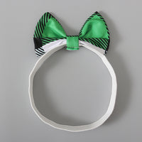 Load image into Gallery viewer, Baby Kid Girls Letters Color-blocking Flower Checked Bow Print St Patrick&#39;s Day Dresses Wholesale 22021881
