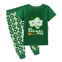 Load image into Gallery viewer, 2 Pieces Set Baby Kid Girls St Patrick&#39;s Day Letters Flower Bow Print T-Shirts And Love heart Pants Wholesale 22021885
