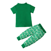 Load image into Gallery viewer, 2 Pieces Set Baby Kid Girls St Patrick&#39;s Day Letters Flower Bow Print T-Shirts And Love heart Pants Wholesale 22021885
