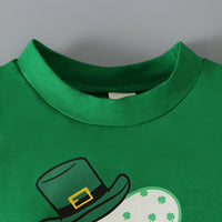 Load image into Gallery viewer, 2 Pieces Set Baby Kid Girls St Patrick&#39;s Day Letters Flower Bow Print T-Shirts And Love heart Pants Wholesale 22021885
