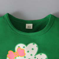 Load image into Gallery viewer, 2 Pieces Set Baby Kid Girls St Patrick&#39;s Day Letters Flower Bow Print T-Shirts And Love heart Pants Wholesale 22021885
