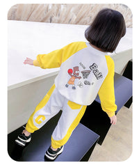 Load image into Gallery viewer, 2 Pieces Set Baby Kid Girls Letters Cartoon Print Hoodies Swearshirts And Alphabet Pants Wholesale 220223158
