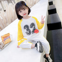 Load image into Gallery viewer, 2 Pieces Set Baby Kid Girls Letters Cartoon Print Hoodies Swearshirts And Alphabet Pants Wholesale 220223158

