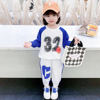 Load image into Gallery viewer, 2 Pieces Set Baby Kid Girls Letters Cartoon Print Hoodies Swearshirts And Alphabet Pants Wholesale 220223158
