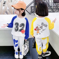 Load image into Gallery viewer, 2 Pieces Set Baby Kid Girls Letters Cartoon Print Hoodies Swearshirts And Alphabet Pants Wholesale 220223158
