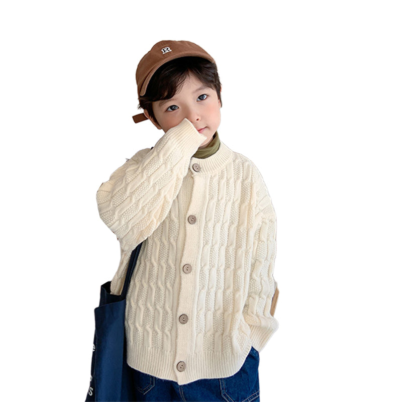 Baby Kid Boys Solid Color Cardigan Knitwear Wholesale 220223221