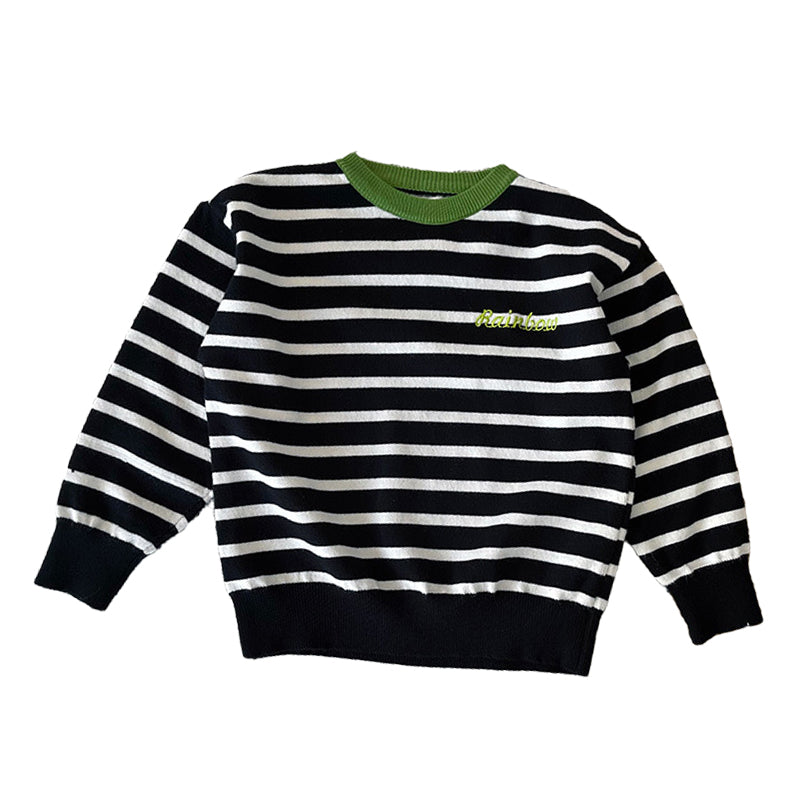 Baby Kid Boys Striped Crochet Embroidered Sweaters Wholesale 220223281