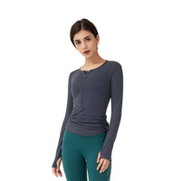 Load image into Gallery viewer, Women Solid Color Sports Tops Sports Wholesale 220224204
