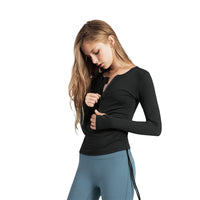 Load image into Gallery viewer, Women Solid Color Sports Tops Sports Wholesale 220224204
