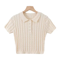 Load image into Gallery viewer, Women Solid Color Polo Shirts Knitwear Wholesale 220224208
