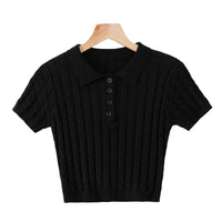 Load image into Gallery viewer, Women Solid Color Polo Shirts Knitwear Wholesale 220224208
