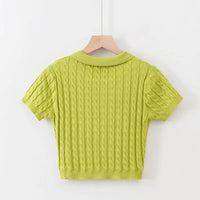 Load image into Gallery viewer, Women Solid Color Polo Shirts Knitwear Wholesale 220224208
