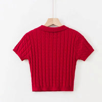 Load image into Gallery viewer, Women Solid Color Polo Shirts Knitwear Wholesale 220224208
