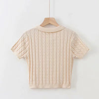 Load image into Gallery viewer, Women Solid Color Polo Shirts Knitwear Wholesale 220224208
