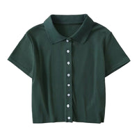 Load image into Gallery viewer, Women Solid Color Polo Shirts Wholesale 220224216
