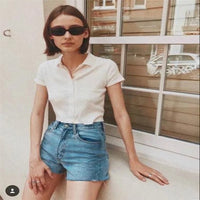 Load image into Gallery viewer, Women Solid Color Polo Shirts Wholesale 220224216
